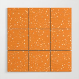 Constellations in the Sky - Orange Wood Wall Art