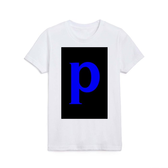 p (BLUE & BLACK LETTERS) Kids T Shirt