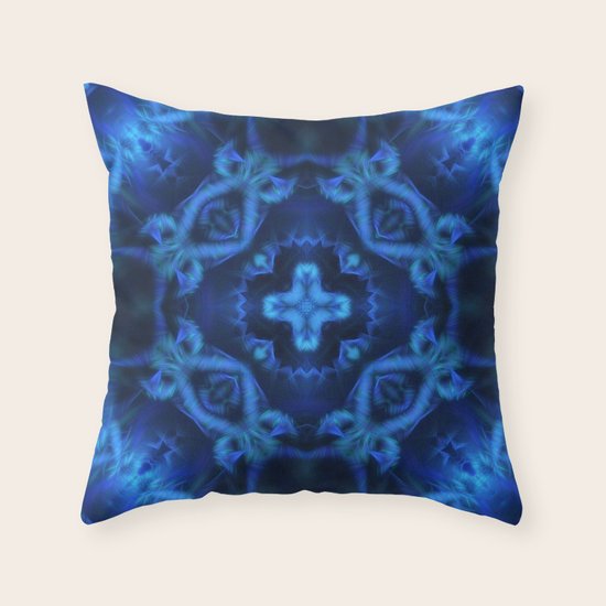 Blue Cross Throw Pillow