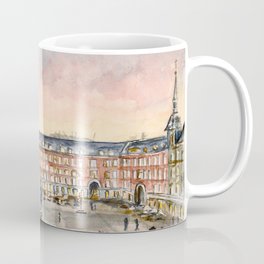 Plaza Mayor de Madrid, Spain Coffee Mug | Illustration, Painting, Architecture, Landscape 