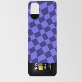Abstract Warped Checkerboard pattern - Dark Slate Blue and Medium Slate Blue Android Card Case