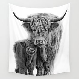Highland Cow and The Baby Wall Tapestry