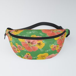 Floral pattern overload - yellow and  green Fanny Pack