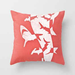Sharknado minimalist illustration Throw Pillow