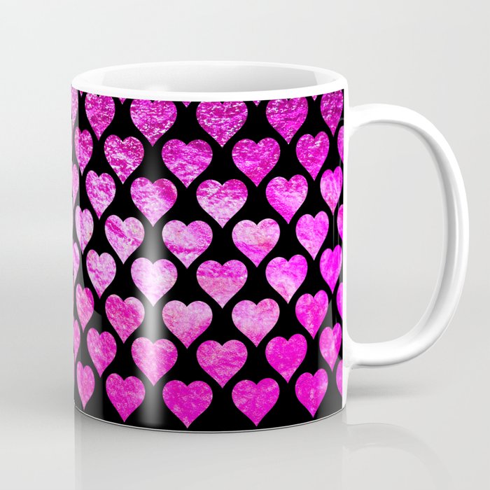 Pink Foil Hearts Coffee Mug