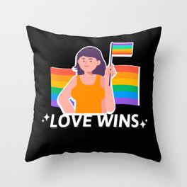 LBGT Pride Gay Lesbian Love Wins Quote Throw Pillow