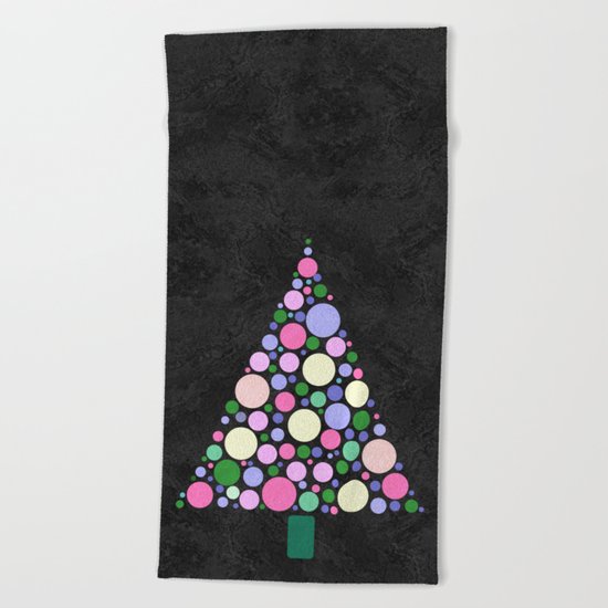 Christmas Tree Marble Beach Towel