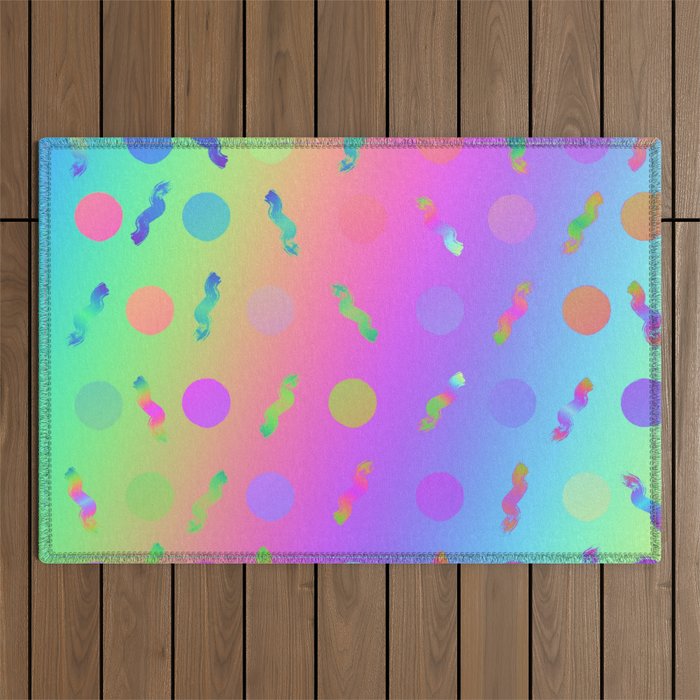 Rainbow Prism Colors Pattern Outdoor Rug