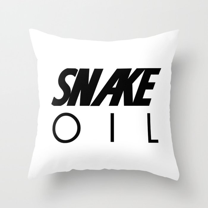 Snake Oil Throw Pillow