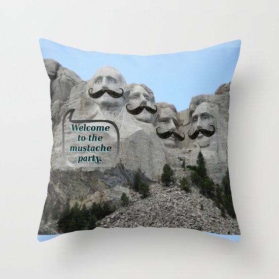 Mount Mustache Throw Pillow