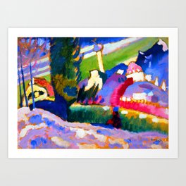 Wassily Kandinsky Winter Landscape and Church Art Print | Painting, Snow, Church, Winter, Landscape, Kandinsky 