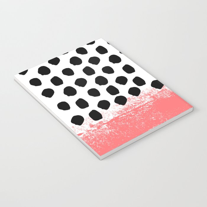 Lola Painted Dot Minimal Coral Black And White Trendy Abstract