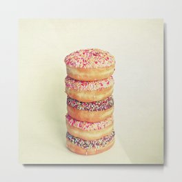 Stack of Donuts Metal Print | Donuts, Children, Vintage, Kitchenart, Candy, Cassiabeck, Cake, Nurseryart, Sweet, Retro 