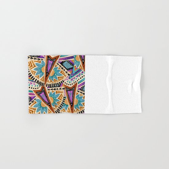 Tribal Folk Icon Hand & Bath Towel