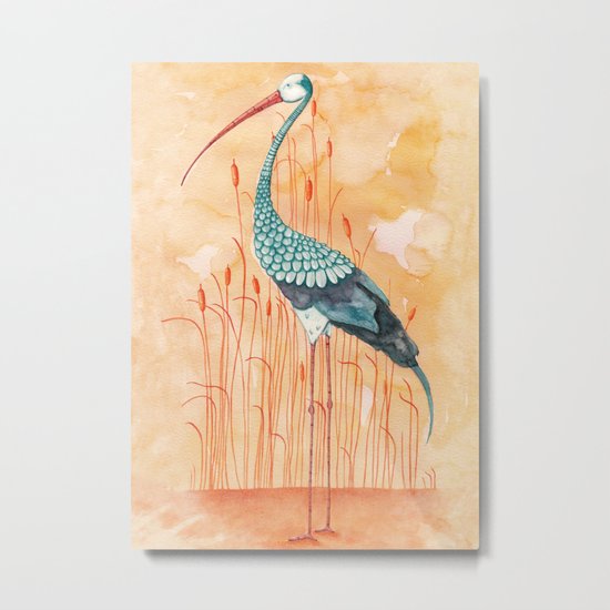An Exotic Stork Metal Print
