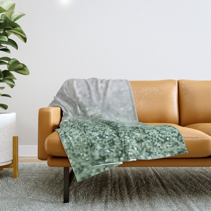Silver glitter top throw blanket
