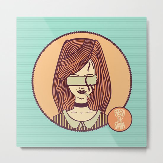 self-portrait (colored) Metal Print