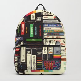 Cassettes, VHS & Video Games Backpack | Curated, Drawing, Synthwave, Color, Pattern, Pen, Vhs, Rad, Nostalgic, Popart 