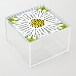 Modern Daisy Spring Flower Sky Blue Acrylic Box