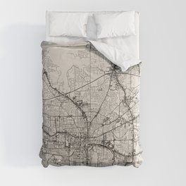 Tallahassee, Florida - City Map - Authentic Streets Drawing Comforter