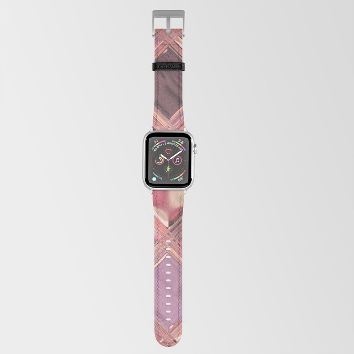Modern Tile Mosaic Macro Tangerine Pink Lavender Apple Watch Band