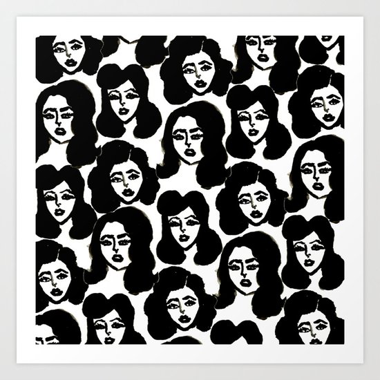 Retro Girls Art Print