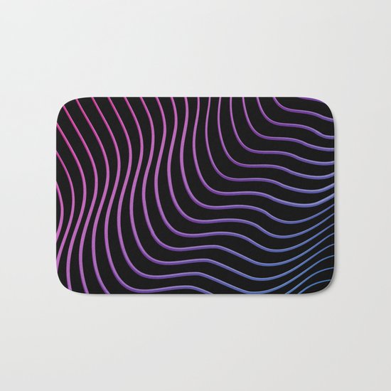 Neon Waves Bath Mat