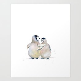Two Little Penguins Art Print