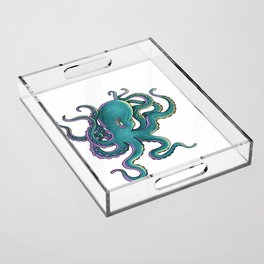 Green Octopus  Acrylic Tray