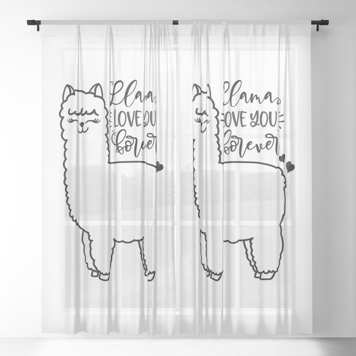 Llama Love You Forever Sheer Curtain