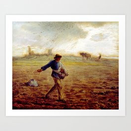 Jean Francois Millet The Farmer Sowing Seed Art Print