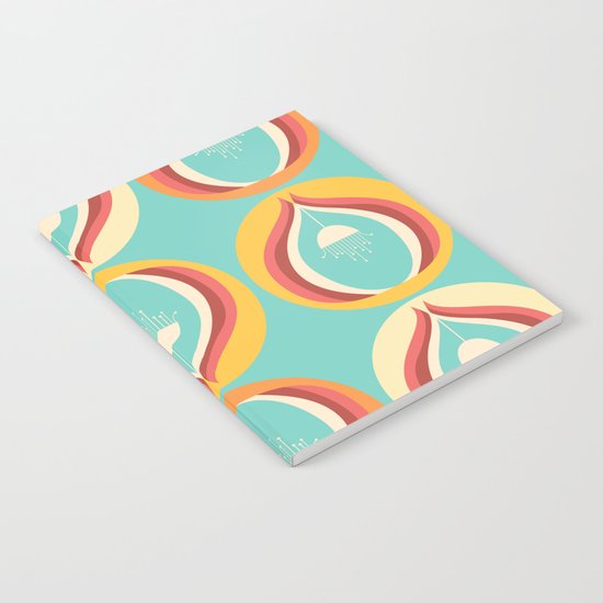 50's floral pattern V Notebook