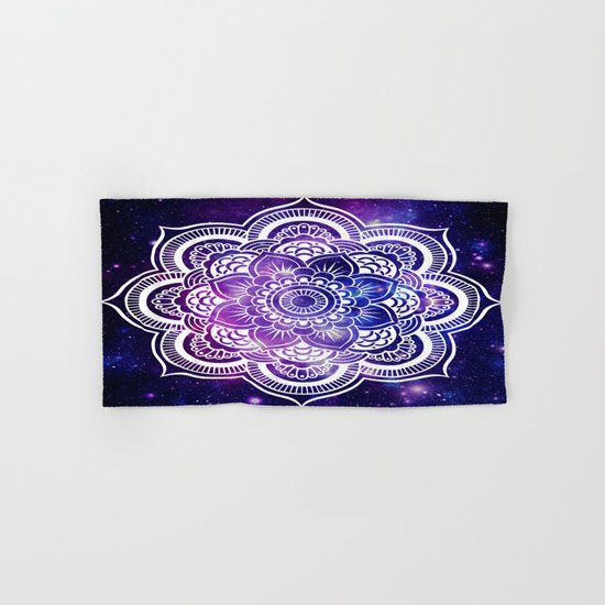 Mandala purple blue galaxy space Hand & Bath Towel