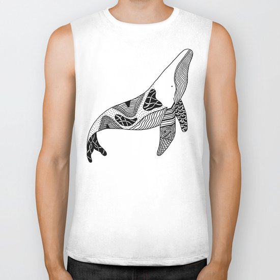 Patchwork Whale Biker Tank