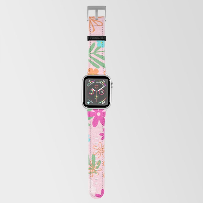 Pretty Colorful Floral Pattern - Pink Apple Watch Band