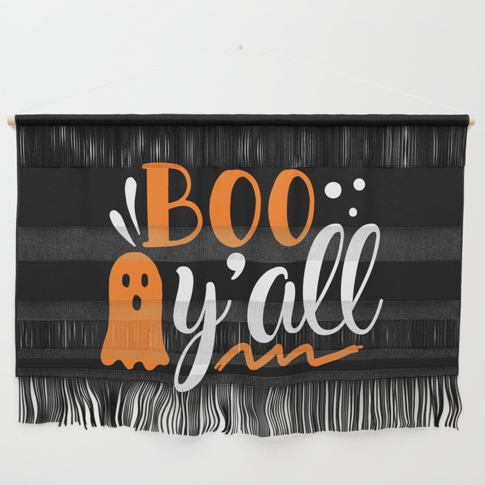 Boo Y'all Funny Cute Halloween Ghost Wall Hanging