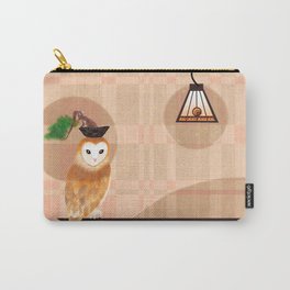 BONSAI Owl and Art Deco style table and lamp  Carry-All Pouch