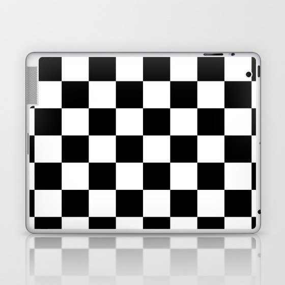 Black & White Checker Checkerboard Checkers Laptop & iPad Skin