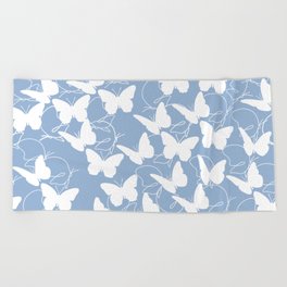 Butterflies in Flight - Sky Blue Beach Towel
