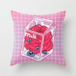 Rose Milk Throw Pillow