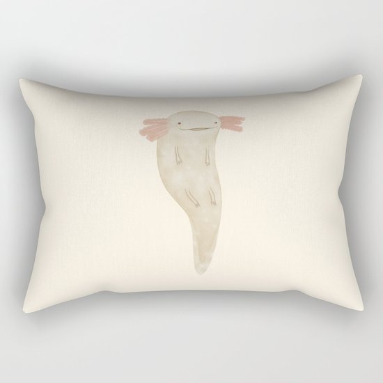 Floating Axolotl Rectangular Pillow