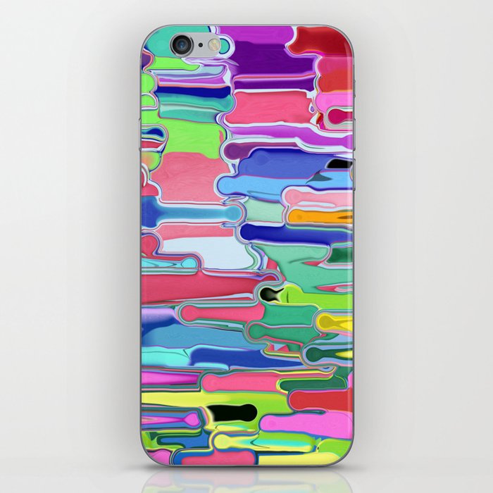 Modern Colorful Abstract Horizontal Paint Strokes iPhone Skin