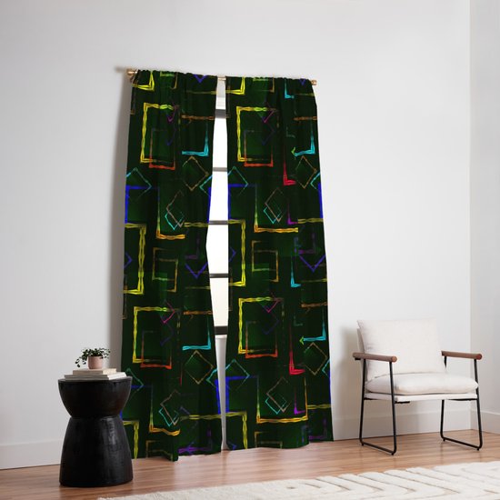 Bright Colored Carved Squares And Neon Rhombuses For An Abstract