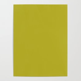 Dark Green-Yellow Solid Color Pantone Citronelle 15-0548 TCX Shades of Yellow Hues Poster