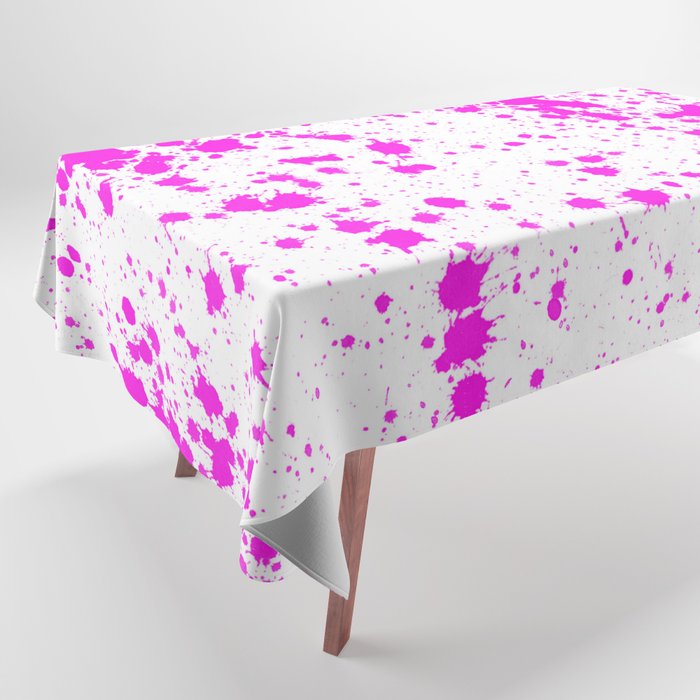 Modern Neon Pink Paint Splatter Tablecloth by Urban Nomad Society6