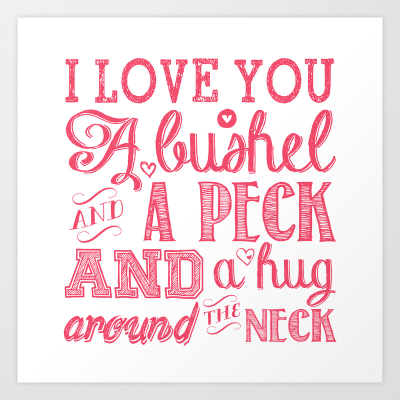Bushel And A Peck Pink And White Art Print By Beckymccreary
