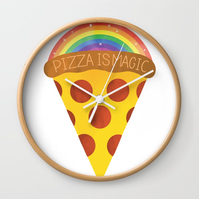 pizza is magic Wall Clock
