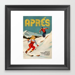 "Apres" Retro Pinup Ski Art Framed Art Print