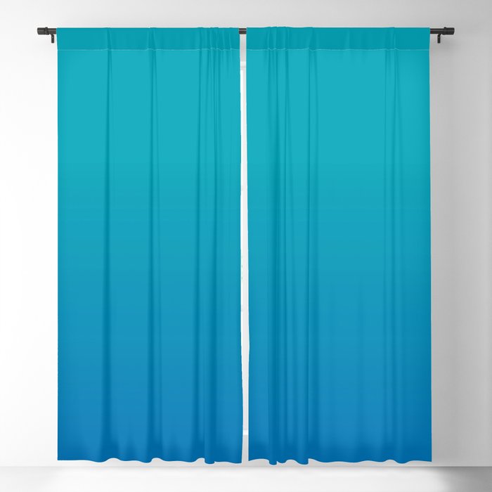 OCEAN  AQUA BLUE Ombre pattern  Blackout Curtain