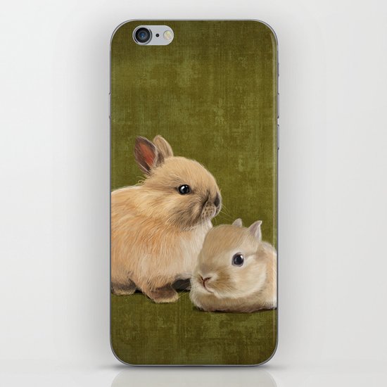 Portrait of two small bunnies iPhone & iPod Skin